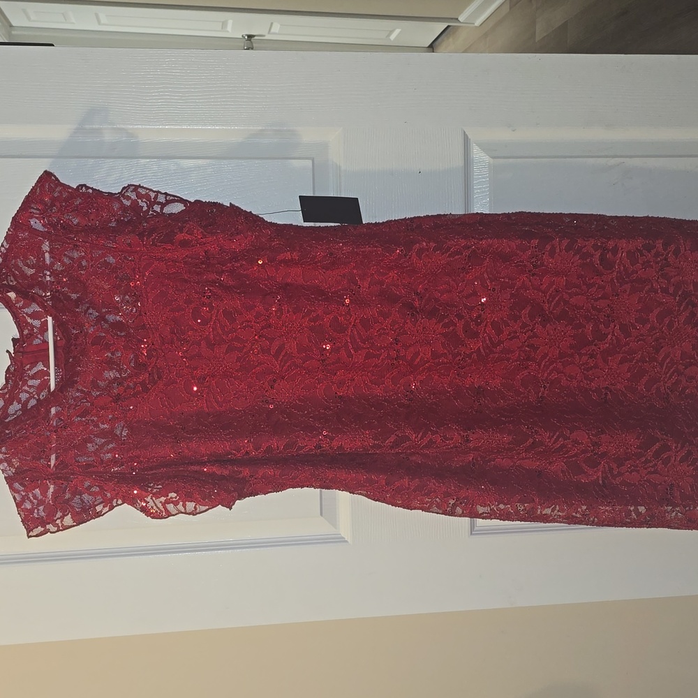 Alexa B Woman Red Lace Dress